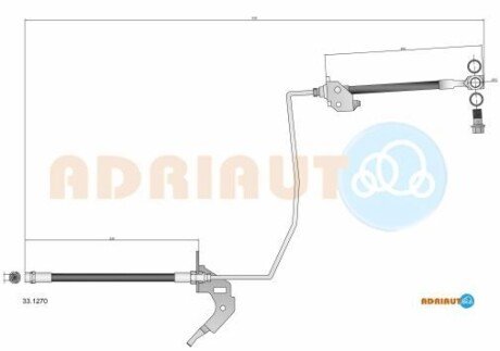 OPEL шланг гальмівний задн. лів. Astra H, Meriva ADRIAUTO 33.1270
