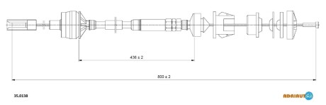 PEUGEOT трос зчеплення (ручн.рег.) 406 ADRIAUTO 35.0138