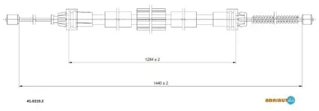 RENAULT трос ручного гальма задн. лів. CLIO III, MODUS / GRAND MODUS ADRIAUTO 41.0210.2