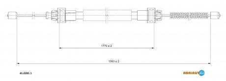 Трос ручного тормоза ADRIAUTO 41.0281.1