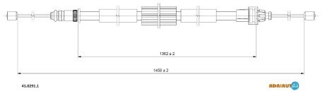 RENAULT трос ручного гальма задн. лів. CLIO (III) 06- ADRIAUTO 41.0291.1
