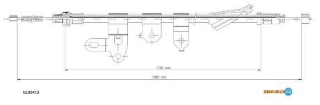 TOYOTA трос ручного гальма прав. 1984/1763 мм COROLLA Verso 04- ADRIAUTO 52.0247.2