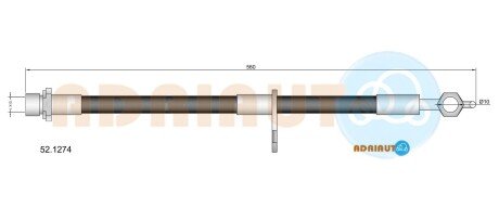 TOYOTA шланг гальмівний передн. лів.Yaris -05 ADRIAUTO 52.1274