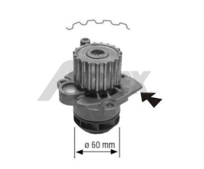 Водяной насос Fabia/Polo 1.9D 95- AIRTEX 1671