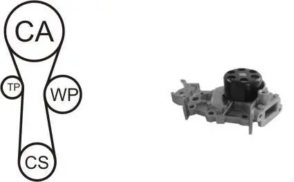 Комплект (ремінь+ролик+помпа) AIRTEX WPK-174101