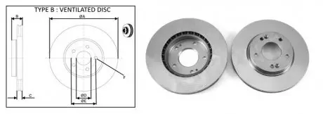 Диск гальмівний пров (кратно2шт) Elantra (15-), Kona (17-), Ceed (12-) D280mm APPLUS APLUS 61586AP