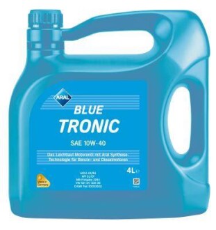 Масло 10W40 4 л Blue Tronic (A3/B4/SL/CF/VW501.01/VW505.00/MB229.1) ARAL 154FE6