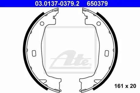 Колодки ручника BMW 1 (E81/E82)/3 (E46/E90) 98-13 (161x20) ATE 03013703792