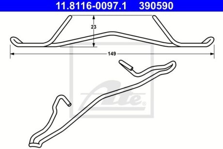 Пружина тормозных колодок ATE 11.8116-0097.1