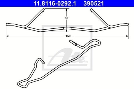 Прижимная пружина тормозного суппорта переднего ATE 11.8116-0292.1