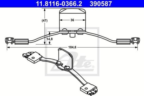 Комплект монтажных колодок ATE 11.8116-0366.2