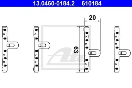 Комплект монтажных колодок ATE 13.0460-0184.2