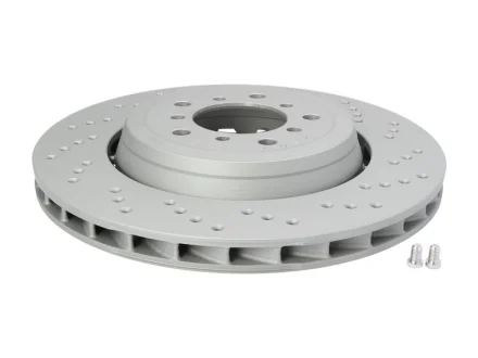 Диск гальмівний (передній) (R) BMW M3 (E46) 00-16 (345x28)) (з покриттям) (з отворами) (вент) ATE 24.0128-0209.2