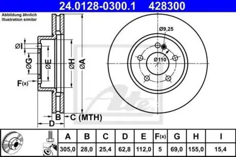 Гальмівний диск ATE 24012803001