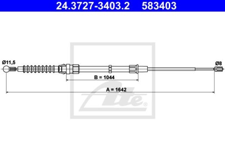 Трос тормоза ATE 24.3727-3403.2