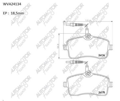 Колодки передні гальмові Peugeot 407 (04-) AUTOMOTOR France ABP2605