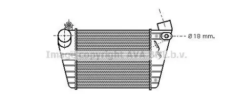Интеркулер Audi A3 (96-)/Seat Leon (02-)/Skoda Octavia (01-)/VW Golf (96-) 1.8T, AVA COOLING AI4185