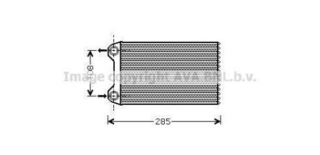 AVA AUDI Радіатор опалення A4 B6 1.6 00-, 1.2 02-, 1.9 00-, 2.0 00-, SEAT AVA COOLING AIA6254