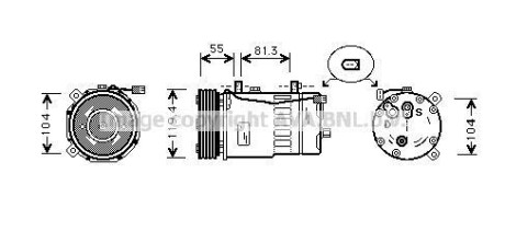 Компрессор кондиционера VW (выр-во AVA) AVA COOLING AIAK003