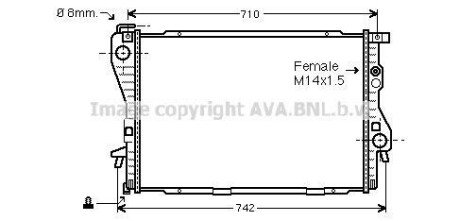 AVA BMW Радіатор охолодження 5 E39,7 E38 520/750 AVA COOLING BW2176