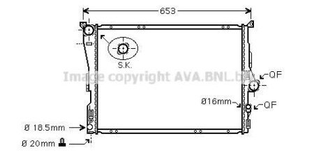 AVA BMW Радіатор охолодження двиг. X3 E83 2.5/3.0 03-10 AVA COOLING BW2343