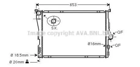 AVA BMW Радіатор охолодження двиг. X3 E83 2.5/3.0 03-10 AVA COOLING BW2343