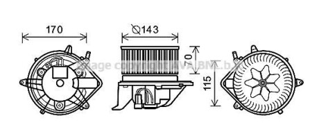 Вентилятор отопителя салона Mini One Countryman Clubman Paceman Cooper AVA COOLING BW8458