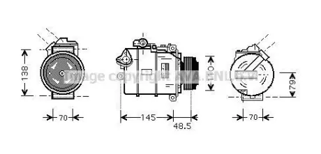 AVA BMW Компресор кондиціонера X5 (E53) 3.0 00- AVA COOLING BWAK309