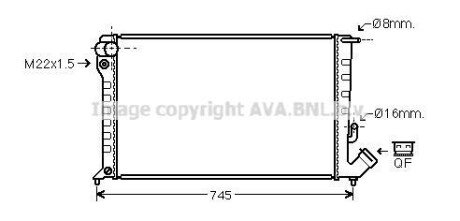 AVA CITROEN Радіатор охолодження Evasion, Jumpy, Fiat Scudo, Peugeot 806, Expert 1.9TD/2.0HDI AVA COOLING CNA2151