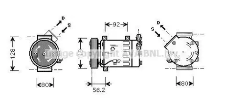 AVA CITROEN Компресор кондиціонера BERLINGO 96-, FIAT, PEUGEOT, RENAULT AVA COOLING CNAK237
