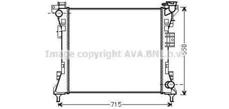 AVA CHRYSLER Радіатор системи охолодження двигуна GRAND VOYAGER V 3.3, 3.6, 3.8 07-, DODGE, LANCIA, VW AVA COOLING CR2104
