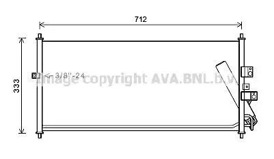 AVA NISSAN Радіатор кондиціонера (конденсатор) ALMERA II 1.5 03-, PRIMERA 1.9 02- AVA COOLING DN5277D
