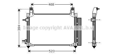 Радиатор кондиционера Матиз (с ресивером) (NISSENS) AVA AVA COOLING DW5081D