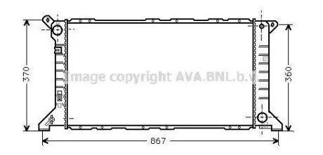 AVA FORD Радіатор охолодження (з конд.) TRANSIT TOURNEO 2.4 D 94-, 2.5 D 94-, TRANSIT 2.5 91- AVA COOLING FD2206