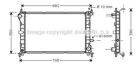 Радіатор охолодження двигуна FOCUS 14/6/8 MT +AC 98-05 (Ava) AVA COOLING FD2264