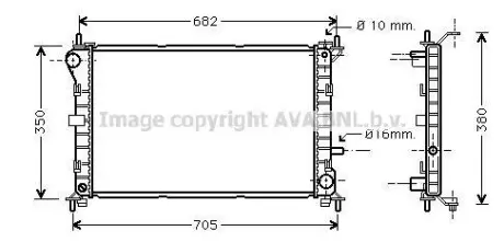 Радіатор охолодження двигуна FOCUS 14/6/8 MT +AC 98-05 (Ava) AVA COOLING FD2264