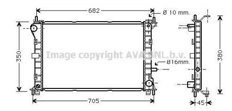 AVA FORD Радіатор охолодження FOCUS 1,8 TD 98- AVA COOLING FD2265