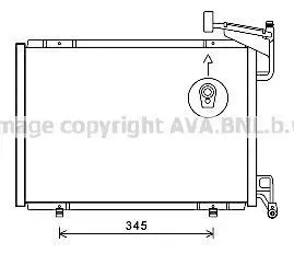 AVA FORD Радіатор кондиціонера (конденсатор) B-MAX 1.0 12-, FIESTA VI 1.0 12-, TRANSIT COURIER B460 1.0 14- AVA COOLING FD5592