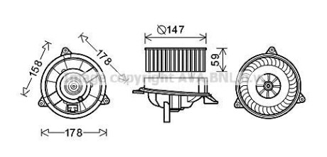 Вентилятор отопителя салона Ford Connect 1,8DI-TDCI 02> / Mondeo III man AC AVA COOLING FD8495