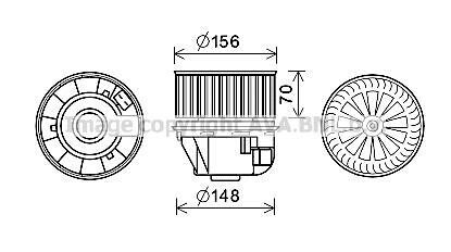 Вентилятор отопителя салона Ford Focus (13-20), C-MAX (11-19) AVA AVA COOLING FD8633