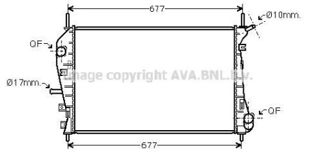 Радиатор охлаждения двигателя Ford Mondeo III (01-07) 2,20d 2,2d 2,5i AVA COOLING FDA2376 (фото 1)