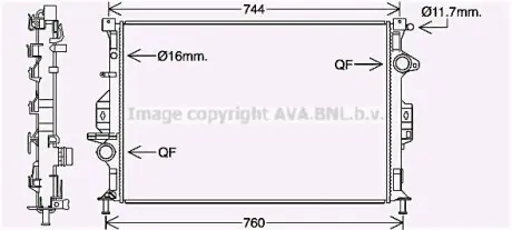 Радіатор охолодження двигуна AVA AVA COOLING FDA2425