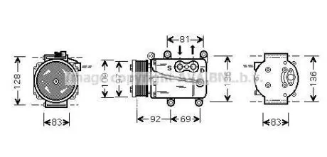 AVA FORD Компресор кондиціонера MONDEO III 1.8, 2.0 00-, TRANSIT 2.3 06- AVA COOLING FDAK171