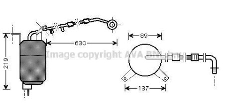 Осушувач кондиціонера Ford Mondeo III 00>07 AVA AVA COOLING FDD111