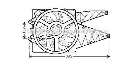 AVA Вентилятор радіатора Amarok, Caddy III, Golf V,VI, Passat, Touran, Skoda Octavia II, Supe AVA COOLING FT7530 (фото 1)