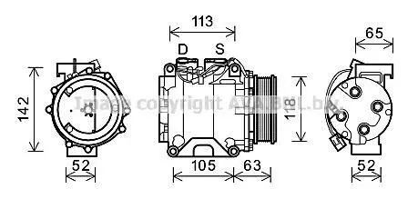 Компрессор кондиционера HONDA ACCORD 2003-(AVA) AVA COOLING HDAK238