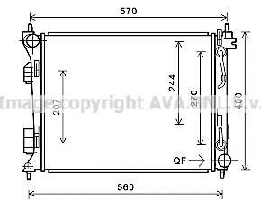 Радиатор охлаждения двигателя Hyundai Accent (11-17) 1.6 CRDi AT AVA AVA COOLING HY2270