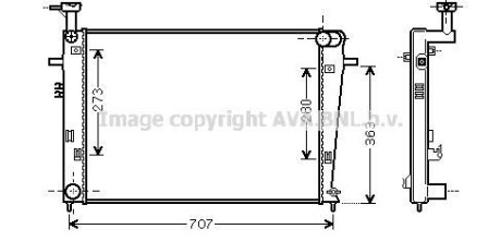 Радиатор охлаждения двигателя AVA AVA COOLING HY2275