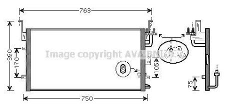 AVA HYUNDAI Радіатор кондиціонера Sonata IV,Kia Magentis 01- AVA COOLING HY5135