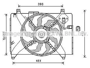AVA HYUNDAI Вентилятор радіатора (з дифузором) Accent III 1.5CRDI 05- AVA COOLING HY7536